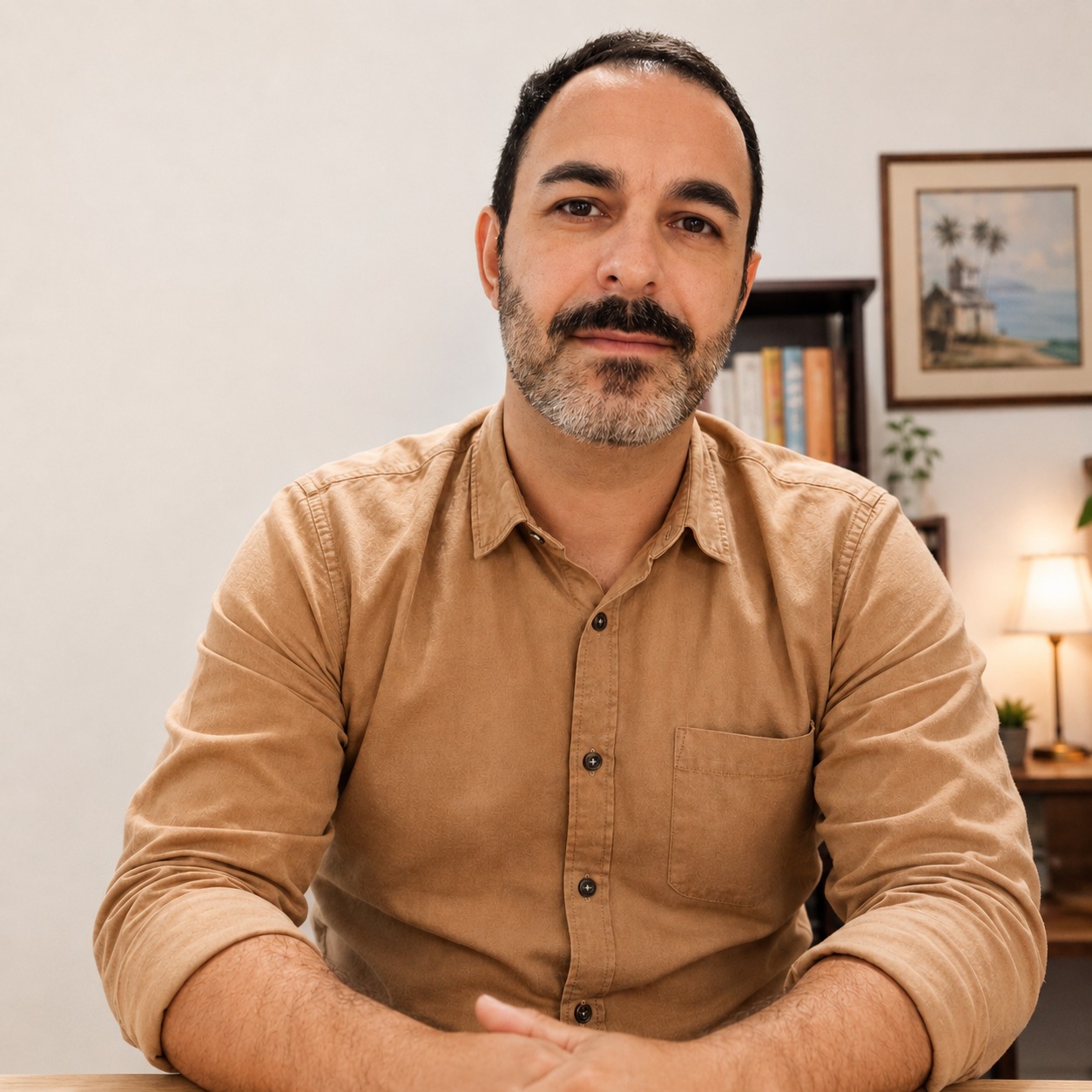 César Velho de Freitas em ambiente de atendimento