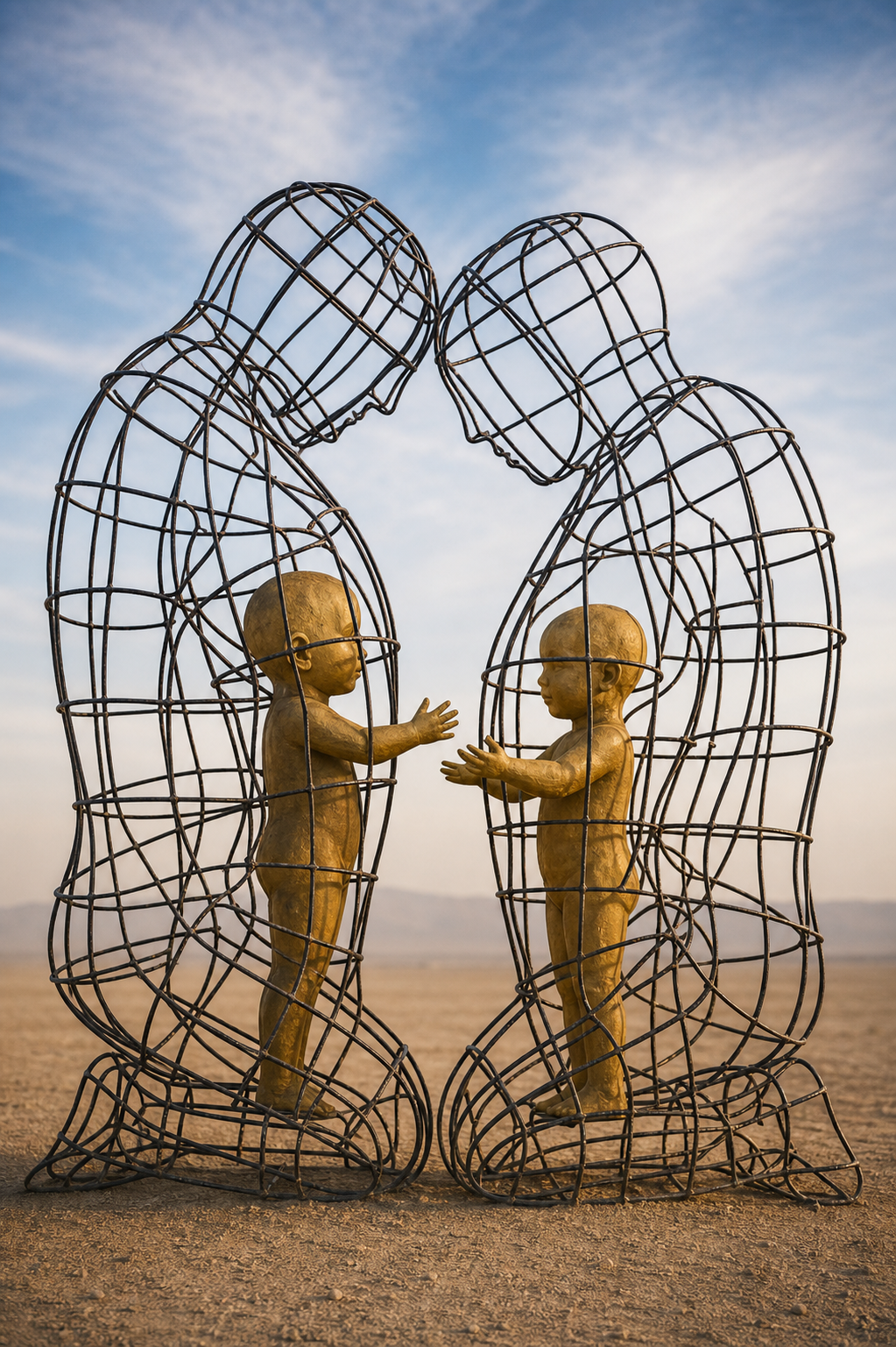 Escultura representando acolhimento e escuta terapêutica